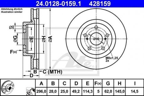 Тормозной диск ATE 24.0128-0159.1 (фото 1)