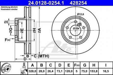 Тормозной диск ATE 24.0128-0254.1 (фото 1)