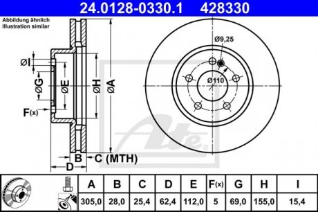Тормозной диск ATE 24.0128-0330.1 (фото 1)