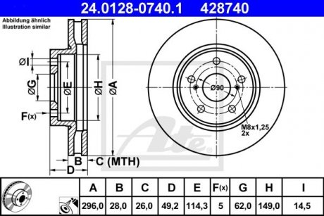 Тормозной диск ATE 24.0128-0740.1 (фото 1)