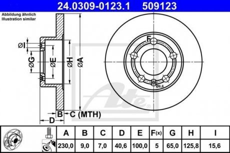 Тормозной диск ATE 24.0309-0123.1
