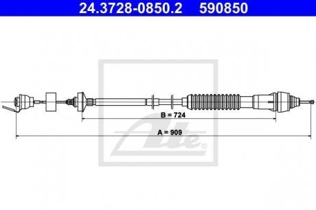 Трос, керування зчепленням ATE 24372808502 (фото 1)
