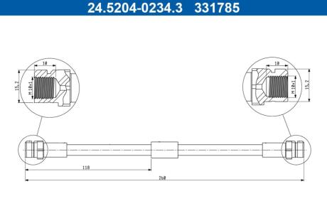 Шланг гальмівний ATE 24520402343