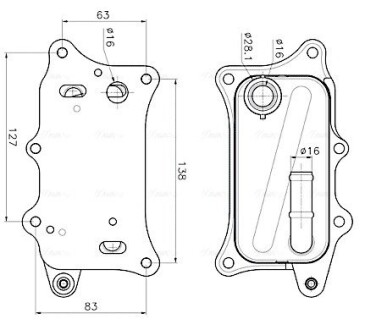 AVA AUDI масляний радіатор (без корпуса) A 4/5/6/7/8, Q7 3.0TFSI 08- AVA QUALITY COOLING AI3460