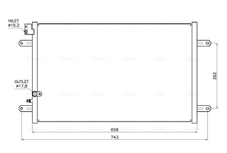 AVA AUDI Радіатор кондиціонера (конденсатор) без осушувача A6 ALLRAD 06- AVA QUALITY COOLING AI5458