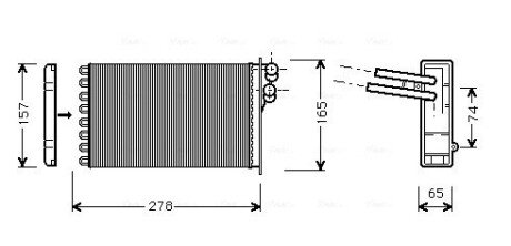 AVA AUDI Радіатор опалення 80 B4 Avant RS2 quattro 94-, A4 B5 1.6 94-, 1.9 95- AVA QUALITY COOLING AI6156