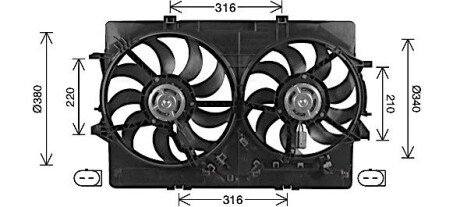 AVA AUDI Вентилятор радіатора (дифузор в зборі) A6 12-, A7 10-, Q3 11- AVA QUALITY COOLING AI7522