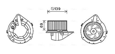 AVA AUDI Вентилятор салону 80 B4 91-, Audi A4 AVA QUALITY COOLING AI8372