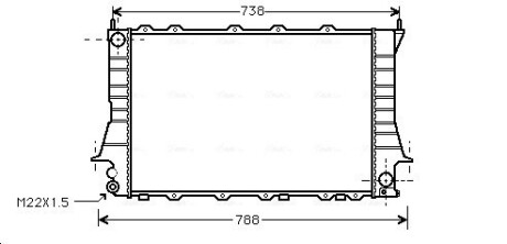 Радіатор охолодження двигуна ai 100/a6 2.6/28 mt 92-97 (ava) AVA QUALITY COOLING AIA2083