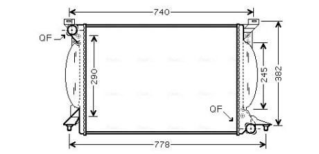 Радіатор системи охолодження двигуна AVA QUALITY COOLING AIA2206