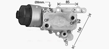 AVA OPEL Оливний радіатор (з корпусом) Combo Tour 1.6CDTI 06-, Fiat 500, Doblo, Tipo, Jeep AVA QUALITY COOLING AL3152H