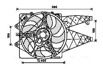 AVA ALFA ROMEO Вентилятор радіатора (з дифузором) MITO 08-, FIAT GRANDE PUNTO 05-, PUNTO 08- AVA QUALITY COOLING AL7514