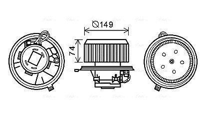 AVA ALFA ROMEO Вентилятор салону 147 1.6, 1.9, 2.0 01-, GT, 156 AVA QUALITY COOLING AL8138