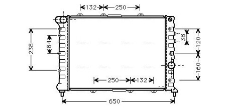 AVA ALFA ROMEO Радіатор охолодження двиг. (алюм.) 156 1.9, 2.4 JTD 97- AVA QUALITY COOLING ALA2057