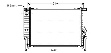 Радіатор охолодження двигуна bmw 324d/530/730 mt 85-94 (ava) AVA QUALITY COOLING BW2096 (фото 1)