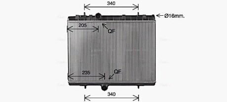 Радиатор охлаждения двигателя Peugeot C4 (14-), 3008 (13-) AVA AVA QUALITY COOLING CN2334