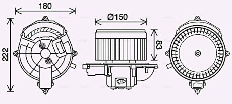 Вентилятор отопителя салона PSA Berlingo Partner II AC+ AVA QUALITY COOLING CN8310