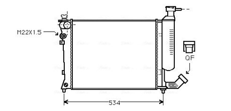 AVA CITROEN Радіатор охолодження двиг. Xsara, ZX 1.4/1.6 AVA QUALITY COOLING CNA2059