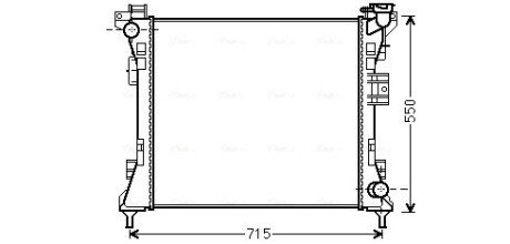 AVA CHRYSLER Радіатор системи охолодження двигуна GRAND VOYAGER V 3.3, 3.6, 3.8 07-, DODGE, LANCIA, VW AVA QUALITY COOLING CR2104