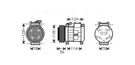 Компресор кондиціонера CHRYSLER 300M/ CHRYSLER VOYAGER (AVA) AVA QUALITY COOLING CRAK062