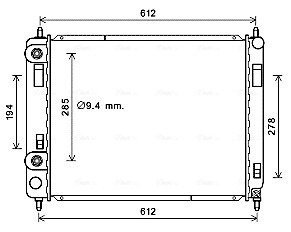 AVA CHEVROLET Радіатор системи охолодження двигуна HHR 2.2, 2.4 05- AVA QUALITY COOLING CT2053