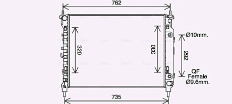 AVA OPEL Радіатор охолодження двиг. Antara, Chevrolet Captiva 2.2CDTi 10- (акпп) AVA QUALITY COOLING CT2067