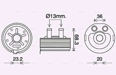 AVA NISSAN масляний радіатор Almera II, Navara, Primera, X-Trail 2.2dCi/2.5td 00- AVA QUALITY COOLING DN3443