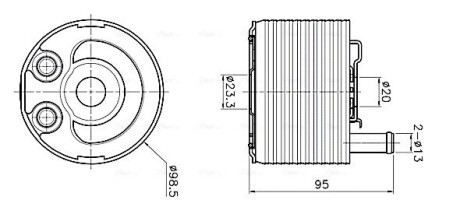 AVA NISSAN Оливний радіатор MURANO II 2.5 10-, NAVARA NP300 2.5 05-, PATHFINDER III 2.5 05- AVA QUALITY COOLING DN3483