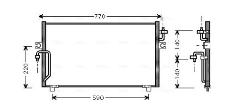 AVA NISSAN Радіатор кондиціонера (конденсатор) без осушувача Primera P11 96- AVA QUALITY COOLING DN5182 (фото 1)