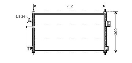 Радиатор кондиционера x-trail 20i/25i mt/at 01- AVA QUALITY COOLING DN5263D