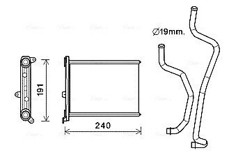 AVA NISSAN Радіатор опалення LEAF 11-, JUKE 1.6 10-, CUBE 1.5, 1.6 09- AVA QUALITY COOLING DN6417