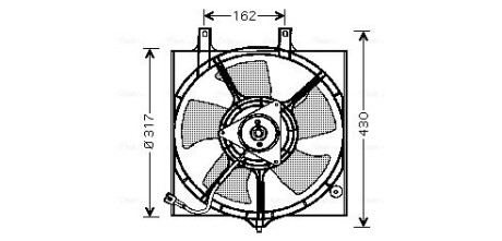 AVA NISSAN Вентилятор радіатора PRIMERA 1.6 96-, PRIMERA 2.0 16V 96- AVA QUALITY COOLING DN7510