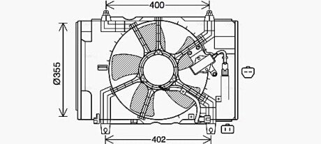 AVA NISSAN Радіатор вентилятора (дифузор в зборі) TIIDA 1.6, 1.8 04- AVA QUALITY COOLING DN7538