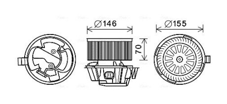 Вентилятор отопителя салона Nissan Micra (02-10) AVA AVA QUALITY COOLING DN8384