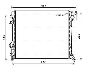 Радиатор охлаждения двигателя Nissan Qashqai (13-) 1,5d 2,0i, Renault Kadjar 1,5 AVA QUALITY COOLING DNA2421