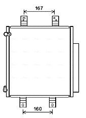 AVA DAIHATSU Радіатор кондиціонера (конденсатор) з осушувачем SIRION 1.0-1.5 05-, SUBARU AVA QUALITY COOLING DU5076D