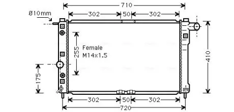 Радіатор NUBIRA 16/20 AT 97-99 (Ava) AVA QUALITY COOLING DW2010