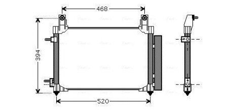 Радиатор кондиционера Матиз (с ресивером) (NISSENS) AVA AVA QUALITY COOLING DW5081D