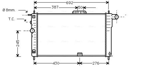 Радиатор охлаждения Нексия (алюм) (NISSENS) AVA AVA QUALITY COOLING DWA 2001