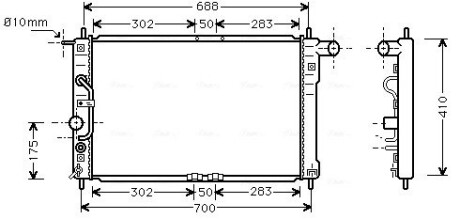 Радіатор охолодження daewoo lanos (97-) 1.3-1.6 i (ava) AVA QUALITY COOLING DWA2015