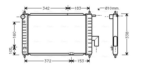 Радiатор AVA QUALITY COOLING DWA2046