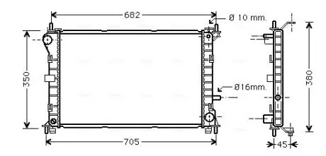 AVA FORD Радіатор охолодження FOCUS 1,8 TD 98- AVA QUALITY COOLING FD2265
