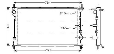 AVA FORD Радіатор охолодження двиг. TRANSIT CONNECT 1.8-1,8TD AVA QUALITY COOLING FD2382