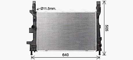 Радиатор охлаждения двигателя Ford Focus (14-20), Transit Connect (15-), C-Max (AVA QUALITY COOLING FD2665