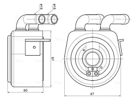AVA FORD Оливний радіатор (без корпуса) MAVERICK 2.5, 3.0 00-, JAGUAR, MAZDA AVA QUALITY COOLING FD3700