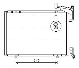 AVA FORD Радіатор кондиціонера (конденсатор) B-MAX 1.0 12-, FIESTA VI 1.0 12-, TRANSIT COURIER B460 1.0 14- AVA QUALITY COOLING FD5592
