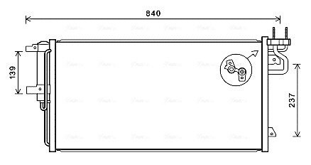 AVA FORD Радіатор кондиціонера (конденсатор) з осушувачем C-MAX II 1.5, 2.0 15-, FOCUS III 1.5, 2.0 14-, KUGA II 1.5, 2.0 14- AVA QUALITY COOLING FD5617D