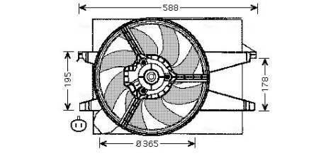 AVA FORD Вентилятор радіатора Fiesta V, Fusion 1.25/1.6, Mazda 2 01- AVA QUALITY COOLING FD7541