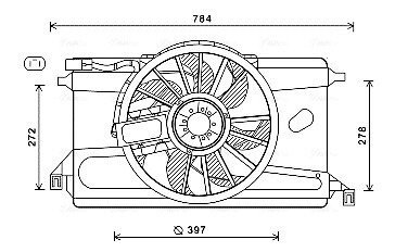 AVA FORD Вентилятор радіатора (дифузор в зборі) C-MAX, FOCUS II AVA QUALITY COOLING FD7561