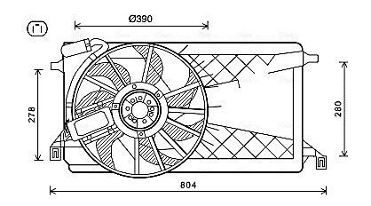 AVA FORD Вентилятор радіатора C-MAX 07-, FOCUS II 04- AVA QUALITY COOLING FD7563